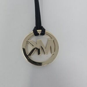Michael Kors Black Leather Gold "MK" Logo Purse Tag/Fob